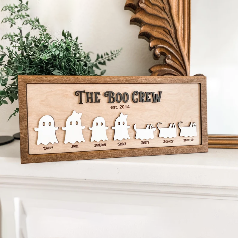 Personalized Halloween Ghosts Family Decoration