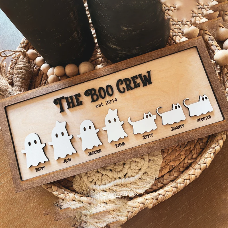 Personalized Halloween Ghosts Family Decoration