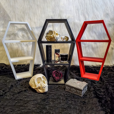 Wooden Coffin Decorated With Gothic Halloween Style