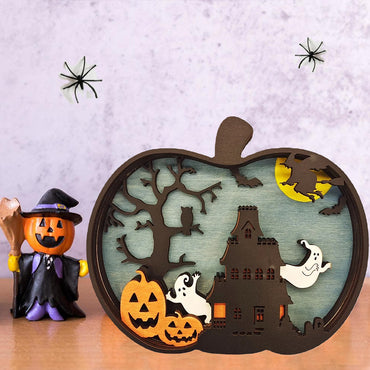 Pumpkin Wood 3D Haunted House Decoration