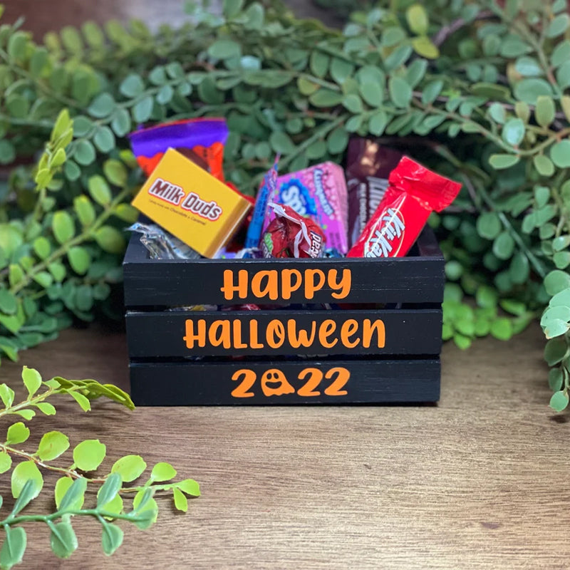 Wooden Box For Halloween Candy For The Children