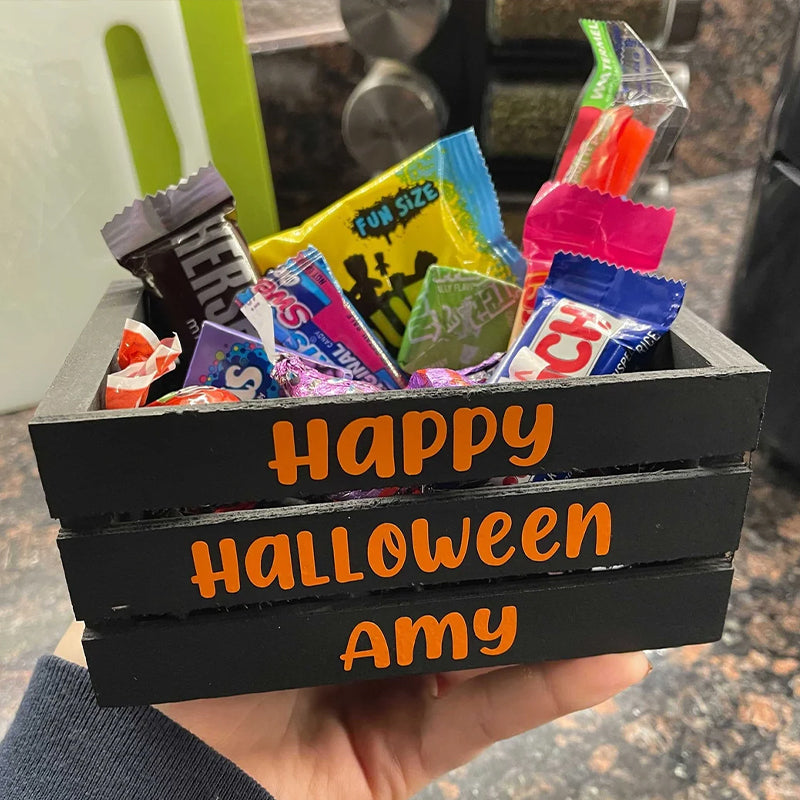 Wooden Box For Halloween Candy For The Children