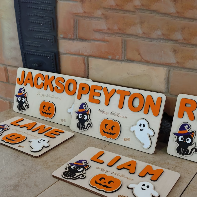 Personalized Halloween Baby Name Decoration Board