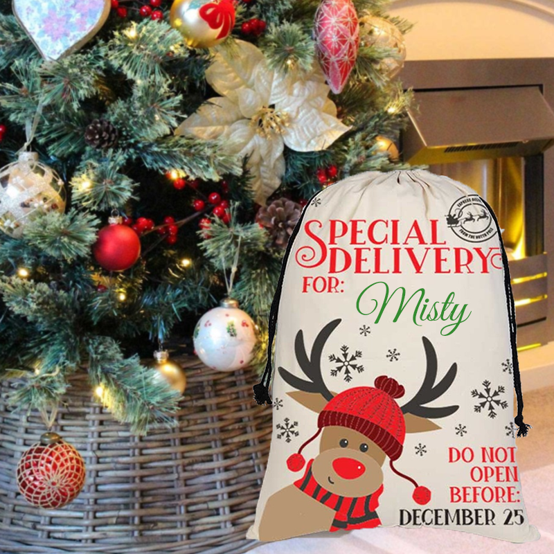 Christmas Reindeer Personalized Gift Bag