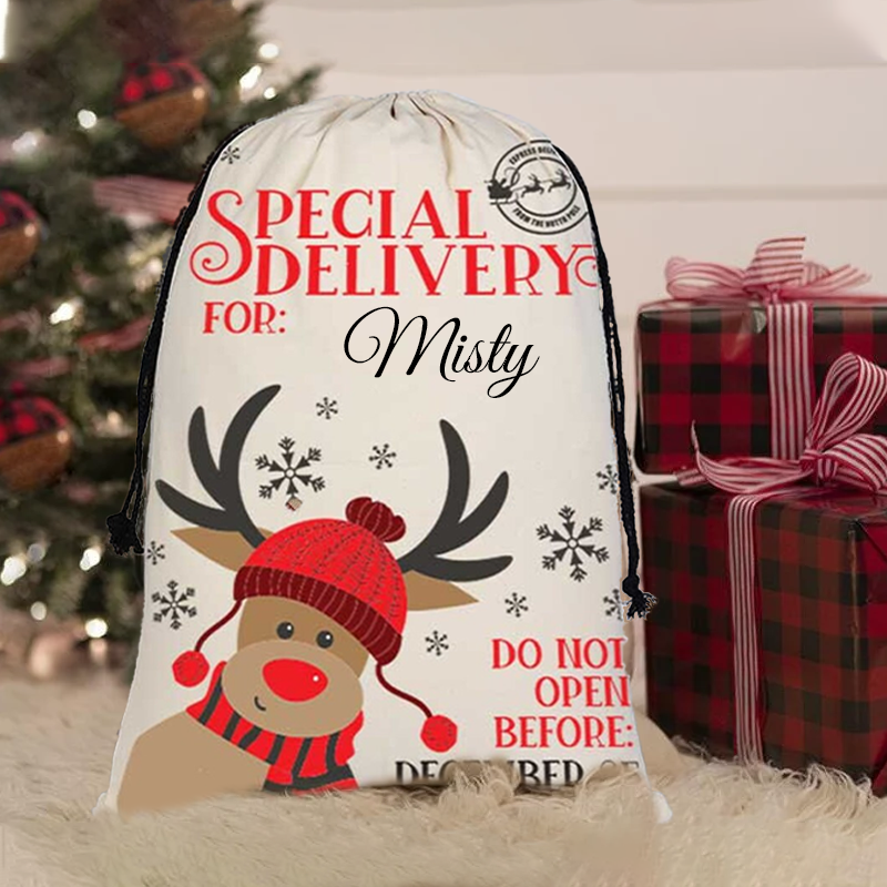Christmas Reindeer Personalized Gift Bag
